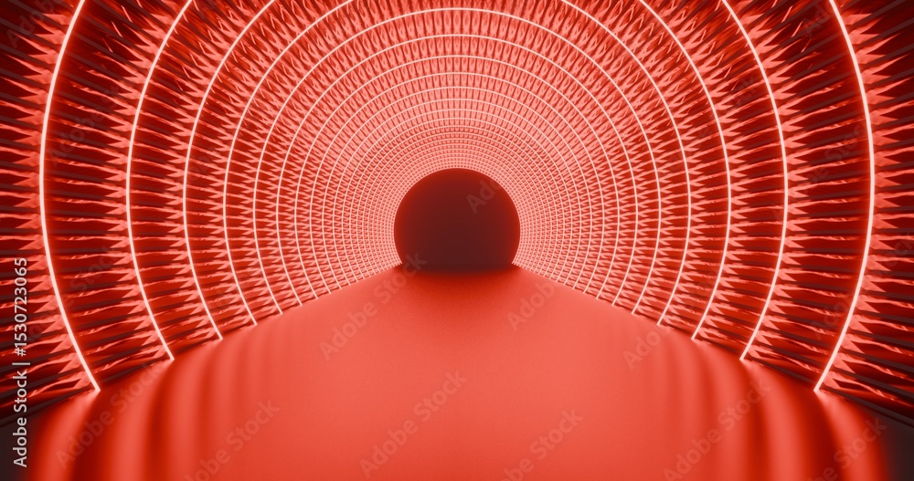 Aufkleber futuristic architecture background neon arch tunnel 3d render