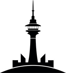 Ikoniczne ilustracje wektorowe sylwetki igły kosmicznej dla kreatywnych projektów
