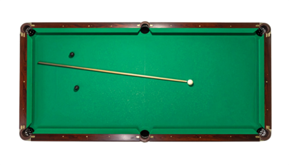 Empty billiard table Isolated on Transparent or White Background