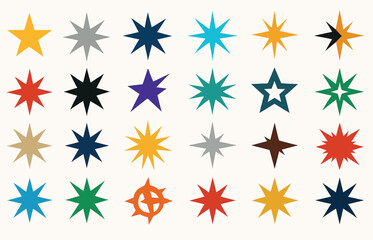 Colorful Star Design Icon Collection