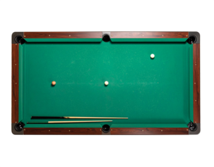 Empty billiard table Isolated on Transparent or White Background