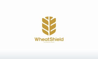 Golden wheat emblem design.