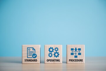 Wooden blocks representing standard operating procedure.