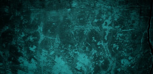 A textured background featuring a deep teal color with a distressed, grunge appearance. The surface shows variations in tone and subtle patterns, creating an abstract and moody aesthetic.