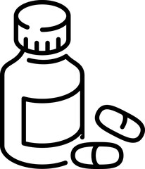 Medicine bottle icon - Editable Stroke SVG, fully scalable.