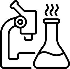 Laboratory research icon - Editable Stroke SVG, fully scalable.