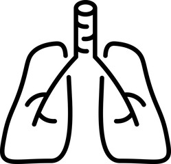 Human lungs icon - Editable Stroke SVG, fully scalable.