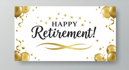 Festive retirement text with gold stars