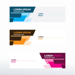 Abstract banner designs in various colors.