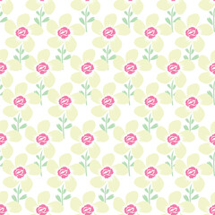 Colorful hand draw flowers seamless pattern