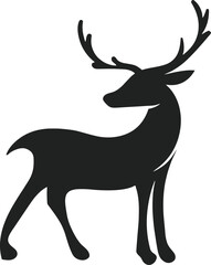Minimalist Deer Silhouette Icon Vector Illustration