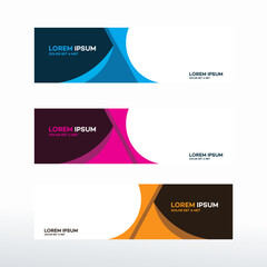 Colorful abstract banner design set.