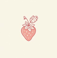 Elegant Minimalist Strawberry Line Art Design, Perfect for Branding or Decoration. A Simple, Clean Vector Illustration