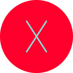 Cross Circle  Thin Filled  Icon