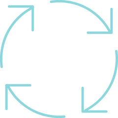 Fototapeta premium Process Arround Thin Outline Icon