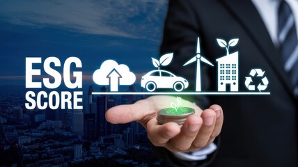 ESG score visualized in a business context.