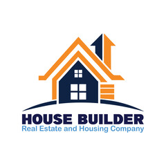 House Builder Real Estate and Housing Company Logo Design Vector Illustration