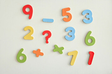 numbers on a white background