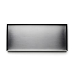 Brushed metal rectangular tray with black frame