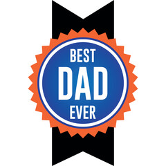 Best Dad Ever Stamp Design Isolated on White Background Vector