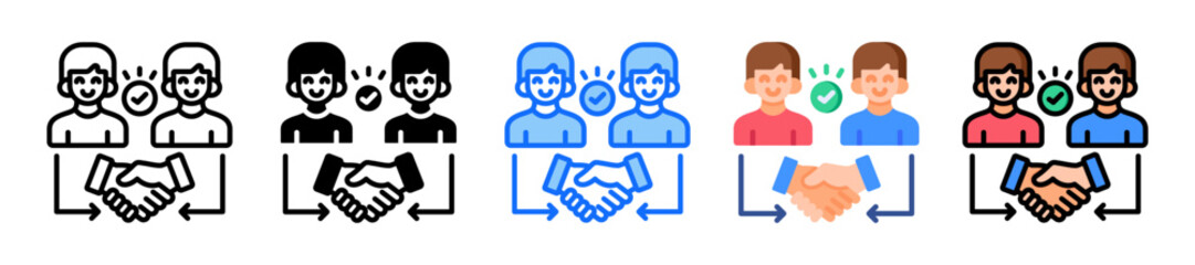 Mutual Agreement Icon Multiple Style