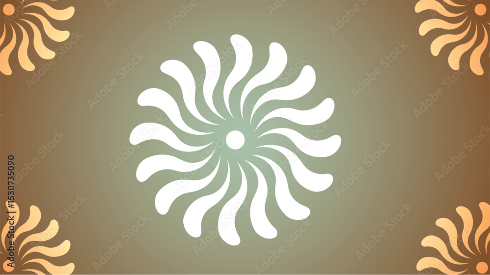 Aufkleber abstract swirl shape on teal gradient background modern spiral design element abstract background wi