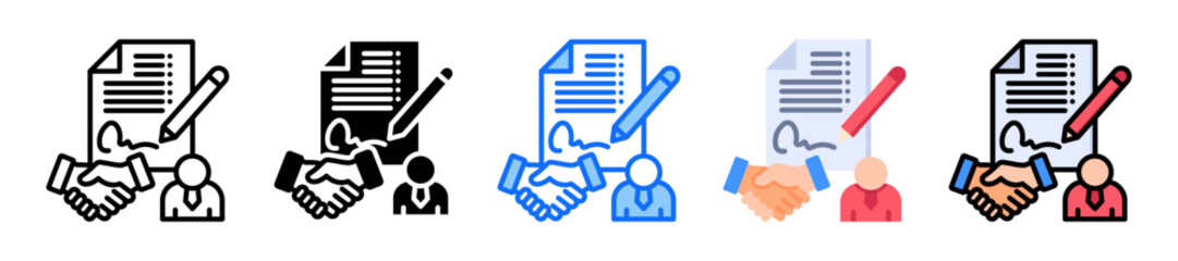 Deal Signing Icon Multiple Style
