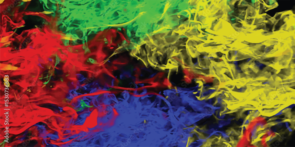 Poster abstract multicolored painted artwork showcasing a vibrant explosion of layered colors featuring red