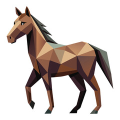 Obraz premium Low poly horse in motion