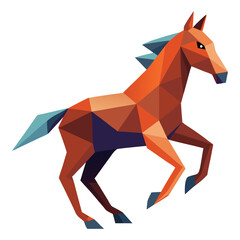 Low poly horse in motion
