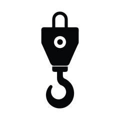 Crane hook lifting vector silhouette