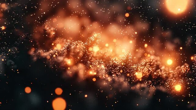 Celestial Bloom Twinkling lights scattered over dark foliage create a magical, galaxy-like effect