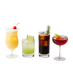 Fototapeta premium Four refreshing cocktails in a row