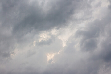 dark storm clouds on the sky. beautiful gray cloudscape before the rain. scenic environment of...