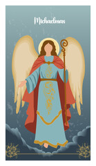Michaelmas Illustration of Archangel Michael with Sword and Shield-02