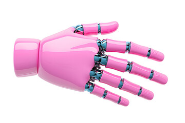  Metallic Robot Arm Cyborg Hand Isolated on White Backdrop