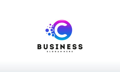 Obraz premium pixel C Initial technology logo template
