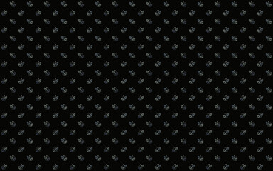 Seamless abstract geometric pattern with small five leaves composition in gray and dark blue on black background. Vector illustration, for masculine shirt lady dress cloth cover decoration all over 