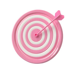 Pink target with arrow isolated