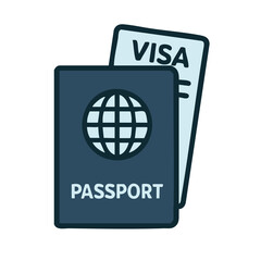 Vector icon of a passport, symbolizing international travel and identity documentation.

