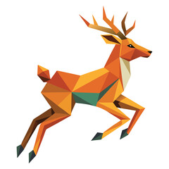 Polygonal deer jumping