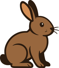 Brown Bunny Rabbit Vector Illustration Cute Animal