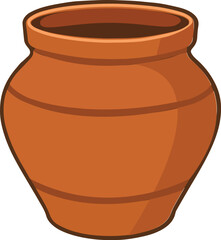 Clay Pot (Matka) Vector Illustration with Handcrafted Earthenware