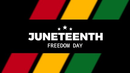 Fototapeta premium Juneteenth Freedom Day Banner with Red, Yellow, and Green Stripes