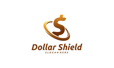 Fototapeta premium Dollar shield business logo designs concept