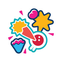 Lively Sticker Set with Pop Color Accents