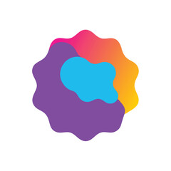 Smooth Blob Style Labels in Vibrant Colors with 3D Effect