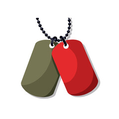 Soldier’s dog tags illustration, pop art style, historical remembrance