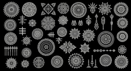 Collection of Ornamental Mandala and Geometric Designs Vector Graphics