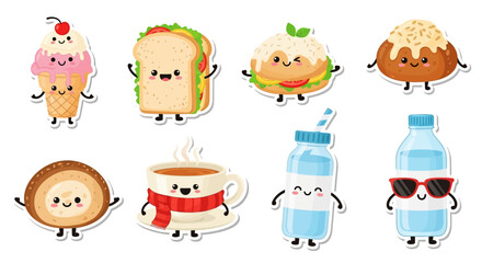 Adorable Kawaii Food Stickers Ice Cream, Sandwich, Cake, and More!